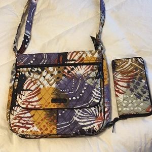 Vera Bradley Mailbag Purse and Matching Wallet